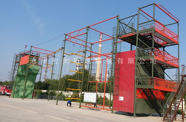 中石化沧州消防大队高空综合训练架安装完成得到客户肯定