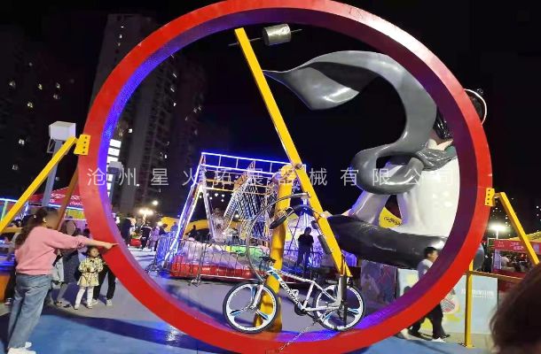 网红太空自行车，游乐设备太空单车，无动力网红自行车厂家